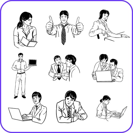 Office workers - business set のイラスト素材