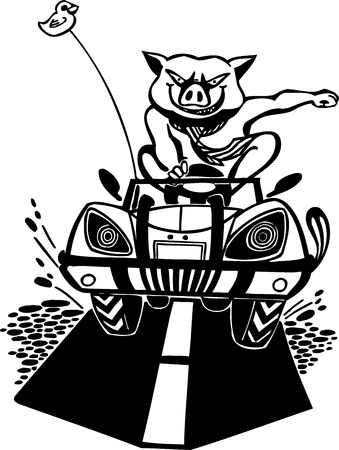 Bully pig. Vinyl-ready vector design.のイラスト素材