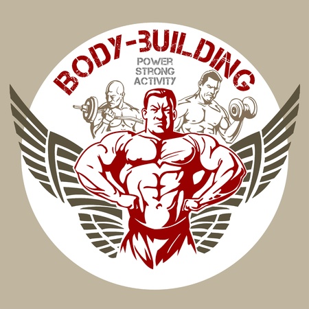 GYM Bodybuilding - vector emblemのイラスト素材
