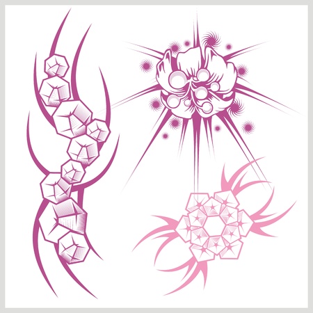 Flower design for tattoo. Vector illustration.のイラスト素材