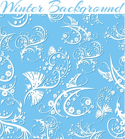Winter Floral 3d Seamless Pattern Background.のイラスト素材