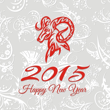 New year card with goat. vector illustrationのイラスト素材