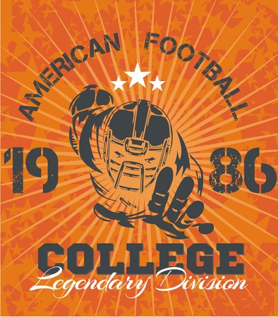 American football - Vintage vector print for boy sportswearのイラスト素材