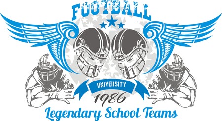 American football - Vintage vector print for boy sportswearのイラスト素材