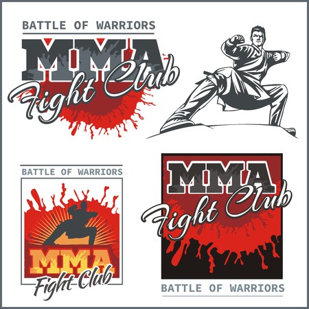 MMA Fight Clib - Vector Labels  Mixed Martial Arts Design.のイラスト素材