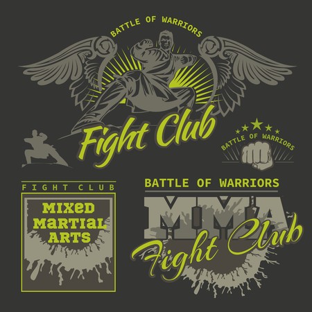 MMA Fight Clib - Vector Labels  Mixed Martial Arts Design.のイラスト素材