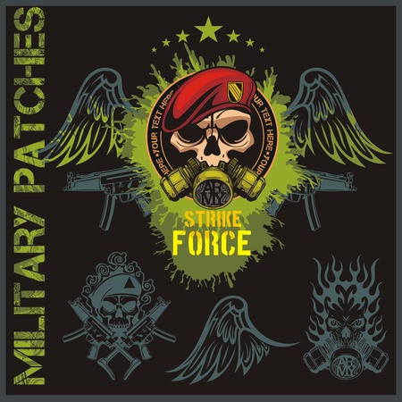Special forces patch set - vector illustrationのイラスト素材