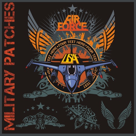 Air force patch set - vector illustrationのイラスト素材