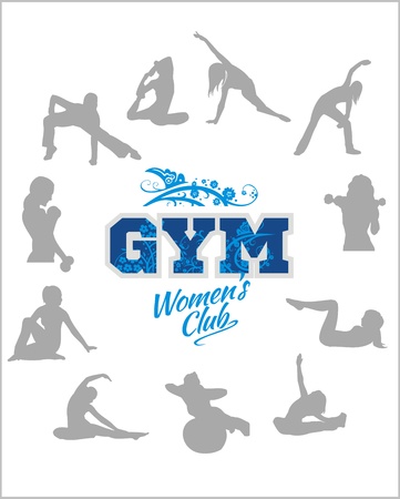 Womens GYM - Fitness club - vector illustrationのイラスト素材