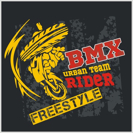 BMX rider - urban team. Vector design.のイラスト素材