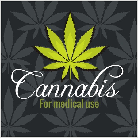 Marijuana - cannabis. For medical use. Vector set.のイラスト素材