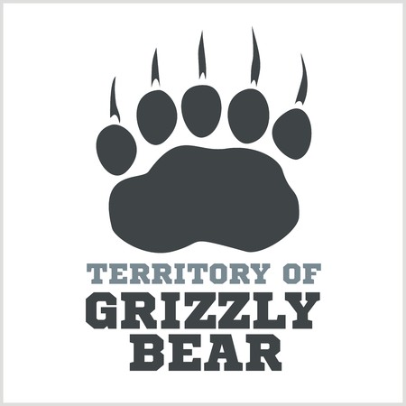 footprint grizzly bear - vector illustrationのイラスト素材