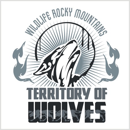 Howling Wolf emblem -  dangerous territory.のイラスト素材