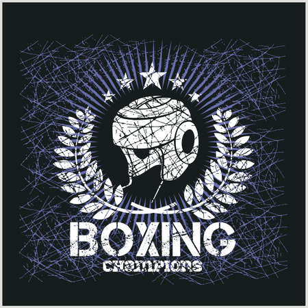Boxing Champion - Vintage vector artwork for t-shirtsのイラスト素材
