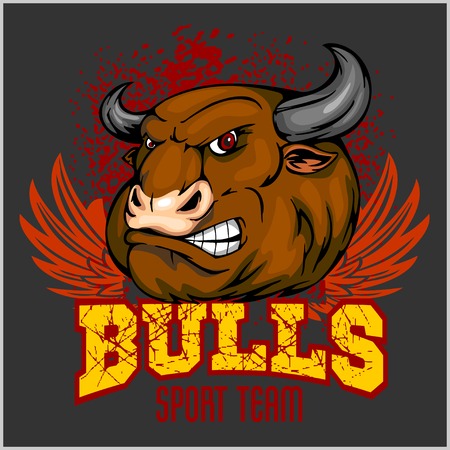 Bull Head Mascot - vector illustration for sport teamのイラスト素材