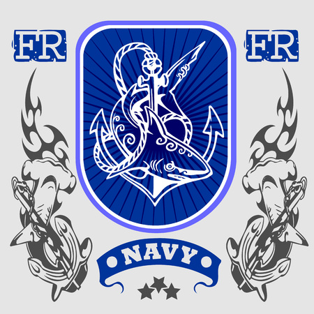 NAVY US Military Design - vector set.のイラスト素材