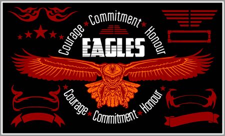 Vintage label Eagle - Retro emblem for tshirtのイラスト素材
