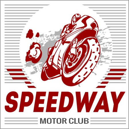 Motorcycle - extreme sport. Vector Emblem for tshirtのイラスト素材