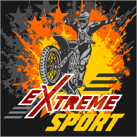Vector eXtreme sport - motocross and emblem.のイラスト素材