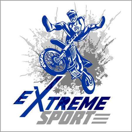 Vector eXtreme sport - motocross and emblem.のイラスト素材