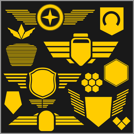 Military and transport symbol icons - vector setのイラスト素材
