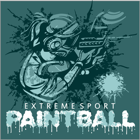 Paintball Team - vector emblem, extreme sportのイラスト素材