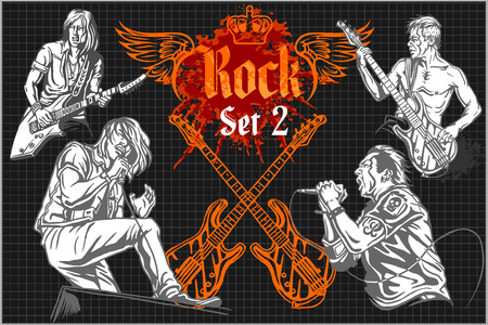 Rock concert poster - Vector illustration for tshirtのイラスト素材