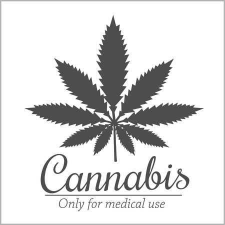 Marijuana logo - cannabis for medical use. Vector set.のイラスト素材
