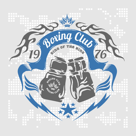 Boxing emblem in light background. Vector stock.のイラスト素材