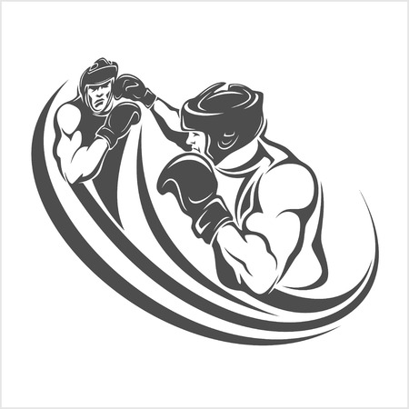 Boxing Print vector illustration on white backgroundのイラスト素材