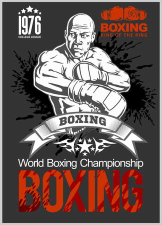 Boxing Club Logo. Boxing Emblem, Label, Badge, T-Shirt Design. Boxing Club T Shirt. Fight Brutal Theme. T Shirt Hoodie. Boxing Club Training. Boxing Club For Man. Boxing Club Fights.のイラスト素材