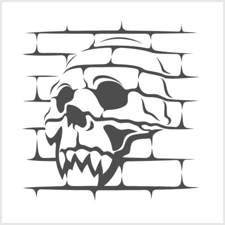 Demon scary Skull isolated on white backgroundのイラスト素材