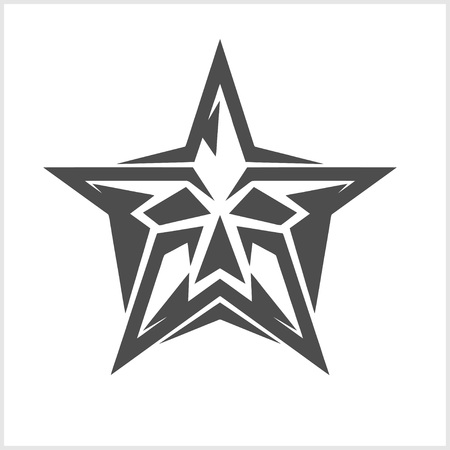 Star with skull - abstract vector element for tattoo and logo designのイラスト素材