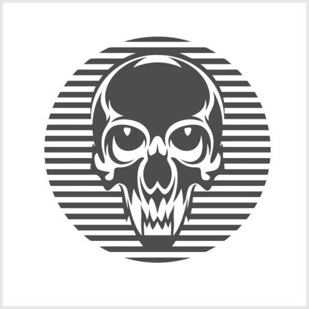 Demon scary Skull isolated on white backgroundのイラスト素材