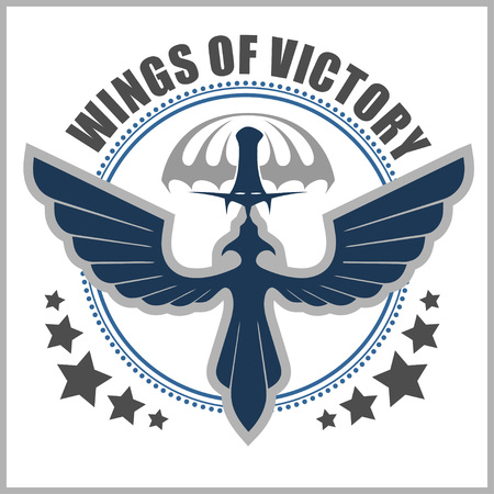 Paratroopers - Special unit military emblem vector design templateのイラスト素材