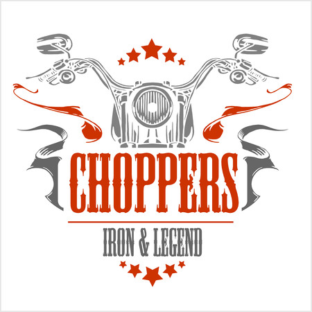 Vintage Motorcycle label, Retro chopper bike emblemのイラスト素材