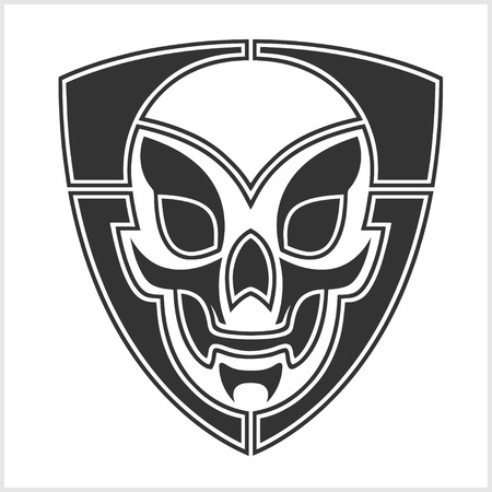 skull riders shield isolated on white backgroundのイラスト素材