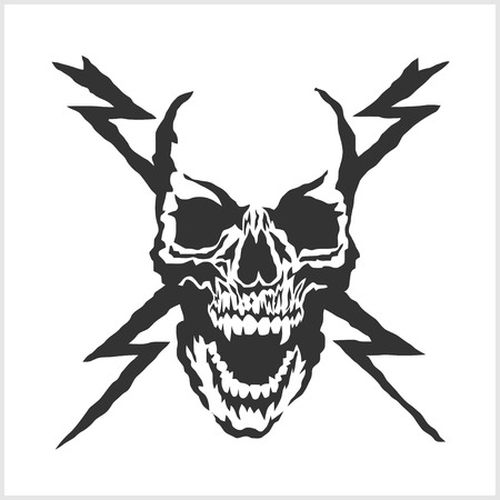vector skull danger sign isolated on whiteのイラスト素材