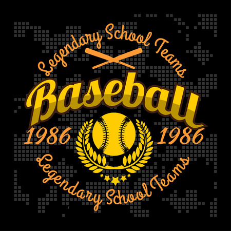 Baseball tournament emblem for t-shirt on dark backgroundのイラスト素材