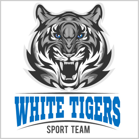 White tiger head - sport team, Vector illustrationのイラスト素材