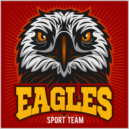 Eagles - sport team. Head Eagle and inscriptionのイラスト素材