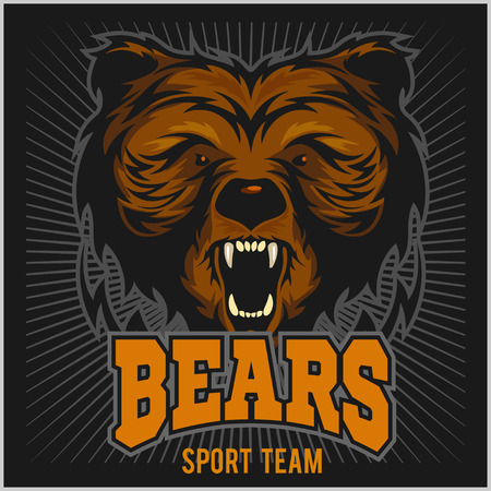 Bear Head Logo Mascot Emblem.のイラスト素材