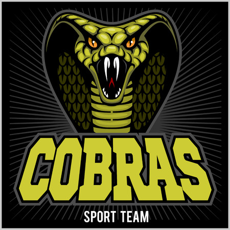 cobras green banner illustration design colorfulのイラスト素材