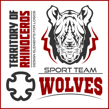 Rhino athletic design complete with rhinoceros mascot illustrationのイラスト素材