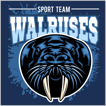 Vector Walrus logo template for sport teams, business etc.のイラスト素材