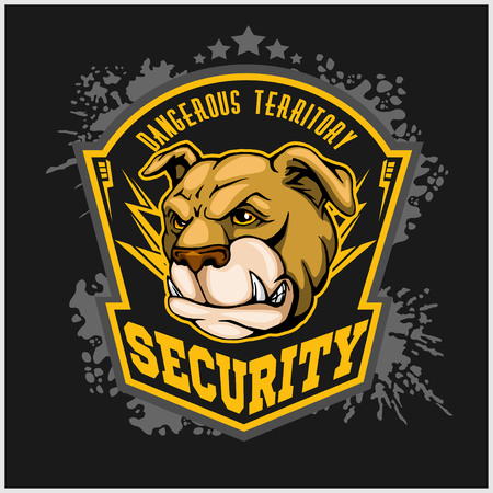bulldog head mascot - security emblem.のイラスト素材