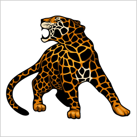jaguar logo icon vector character illustrationのイラスト素材