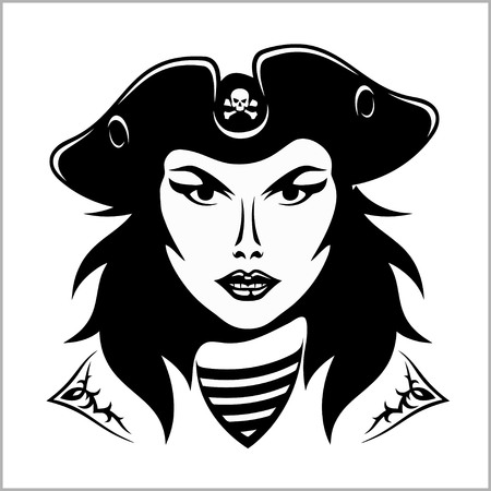 Girl Pirate - vector illustration.のイラスト素材