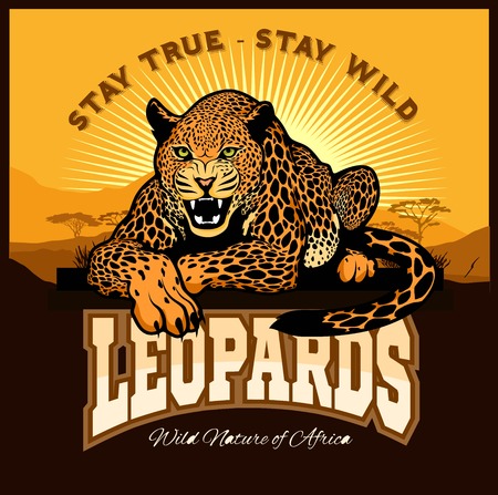 Vector Jaguar leopard Logo emblem symbolのイラスト素材