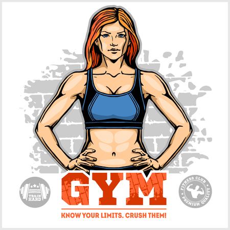 girl in sportswear. Fitness lifestyle. Vector illustrationのイラスト素材